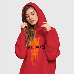 Женское худи-платье Left 4 Dead 2 (кровь из шеи), цвет: красный — фото 2