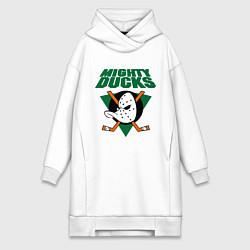 Женское худи-платье Anaheim Mighty Ducks, цвет: белый