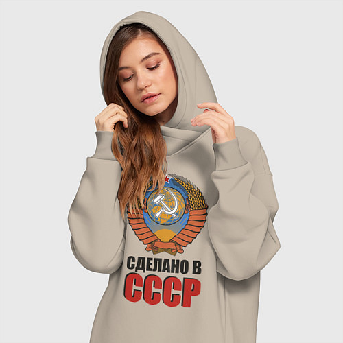 Женская толстовка-платье Сделано в СССР / Миндальный – фото 3