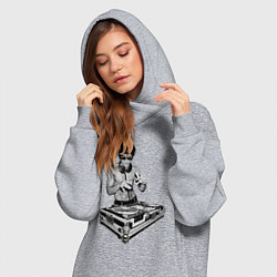 Женское худи-платье Брюс Ли Dj, цвет: меланж — фото 2