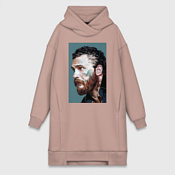 Женское худи-платье Том Харди Ван Гога, цвет: пыльно-розовый
