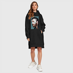 Женское худи-платье Том Харди Ван Гога, цвет: черный — фото 2