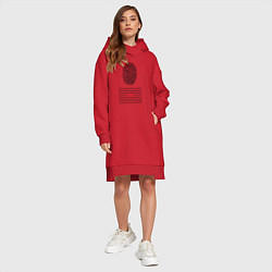 Женское худи-платье Hacked, цвет: красный — фото 2