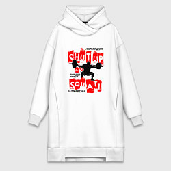 Женское худи-платье Powerlifting shut up and squat, цвет: белый