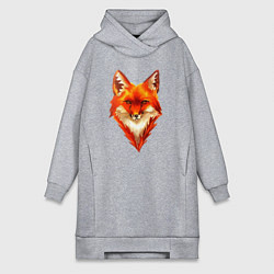Женское худи-платье Огенный лис, цвет: меланж
