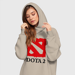 Женское худи-платье Dota 2: Logo, цвет: миндальный — фото 2