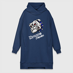 Женское худи-платье Бульдог - Москва, цвет: тёмно-синий