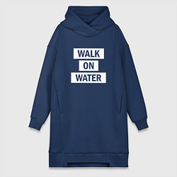 Женское худи-платье 30 STM: Walk on water, цвет: тёмно-синий