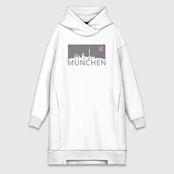 Женское худи-платье Bayern Munchen - Munchen City grey 2022, цвет: белый