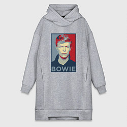Женское худи-платье Bowie Poster, цвет: меланж