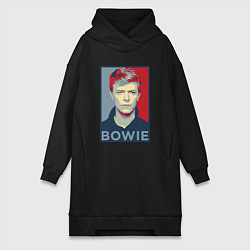 Женское худи-платье Bowie Poster, цвет: черный