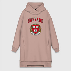 Женское худи-платье Harvard university, цвет: пыльно-розовый