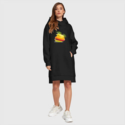 Женское худи-платье Мега яблоко, цвет: черный — фото 2