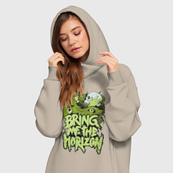 Женское худи-платье Bring Me The Horizon: Green Girl, цвет: миндальный — фото 2