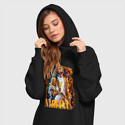 Женское худи-платье Cobain Art, цвет: черный — фото 2