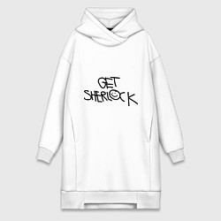 Женское худи-платье Get sherlock, цвет: белый