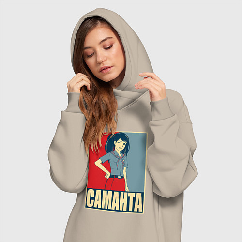 Женская толстовка-платье Саманта / Миндальный – фото 3