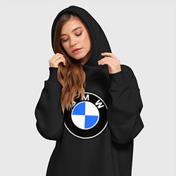Женское худи-платье Logo BMW, цвет: черный — фото 2