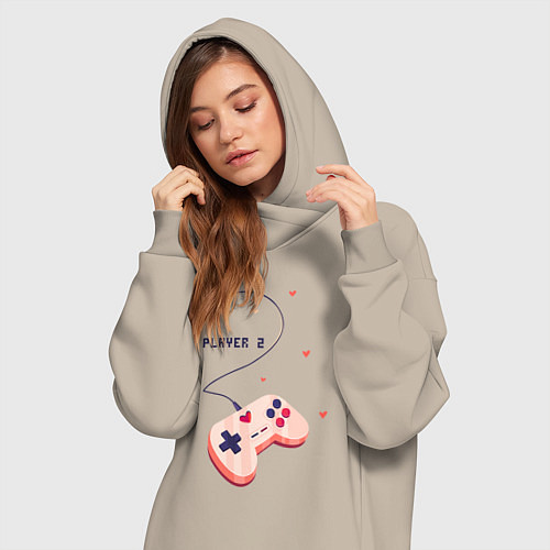 Женская толстовка-платье Perfect Team: Player 1 / Миндальный – фото 3
