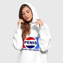 Женское худи-платье Penis. Enjoy the taste, цвет: белый — фото 2