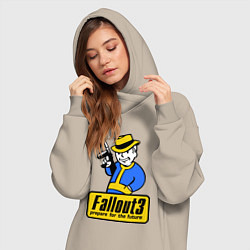 Женское худи-платье Fallout 3 Man, цвет: миндальный — фото 2