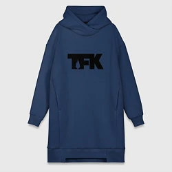 Женское худи-платье TFK: Black Logo, цвет: тёмно-синий
