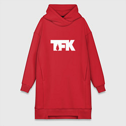 Женское худи-платье TFK: White Logo, цвет: красный
