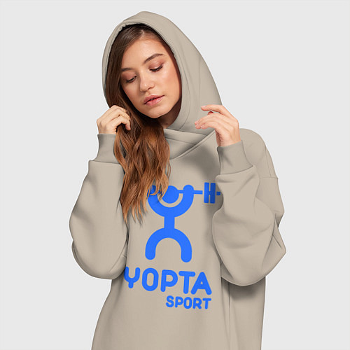 Женская толстовка-платье Yopta Sport / Миндальный – фото 3