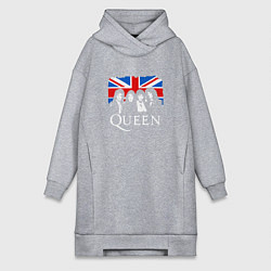 Женское худи-платье Queen UK, цвет: меланж