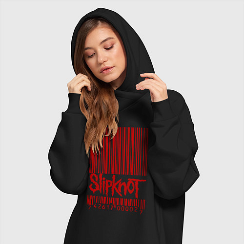 Женская толстовка-платье Slipknot: barcode / Черный – фото 3