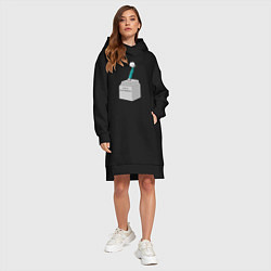 Женское худи-платье Нога Акинфеева, цвет: черный — фото 2