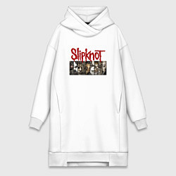 Женское худи-платье Slipknot Faces, цвет: белый