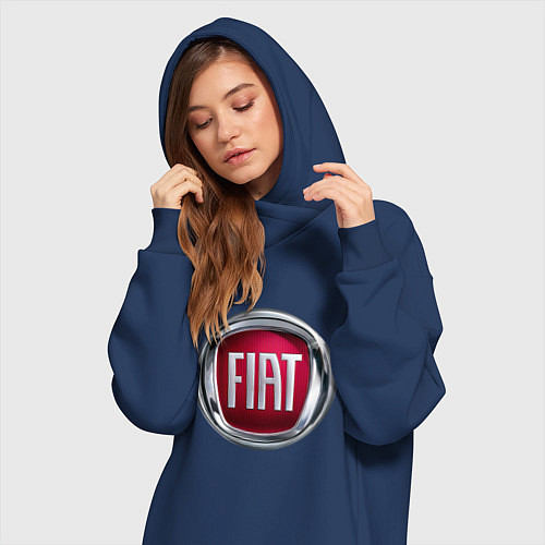 Женская толстовка-платье FIAT logo / Тёмно-синий – фото 3
