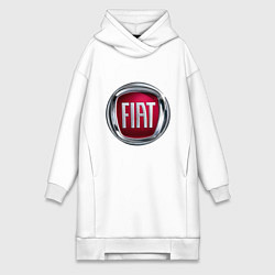 Женское худи-платье FIAT logo, цвет: белый