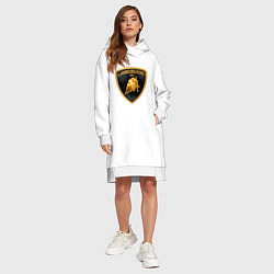 Женское худи-платье Lamborghini logo, цвет: белый — фото 2
