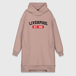 Женское худи-платье FC Liverpool Est. 1892, цвет: пыльно-розовый