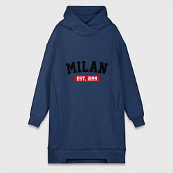 Женское худи-платье FC Milan Est. 1899, цвет: тёмно-синий