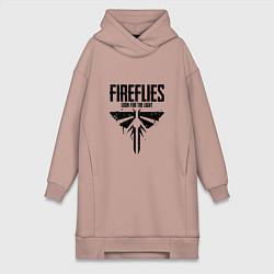 Женское худи-платье Fireflies: Look for the Light, цвет: пыльно-розовый