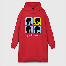 Женское худи-платье The Beatles: pop-art, цвет: красный