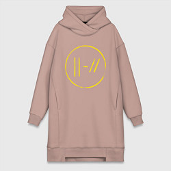 Женское худи-платье Twenty One Pilots: Trench, цвет: пыльно-розовый