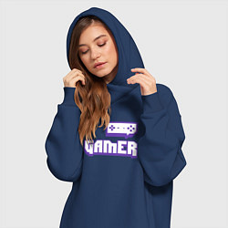 Женское худи-платье Twitch Gamer, цвет: тёмно-синий — фото 2