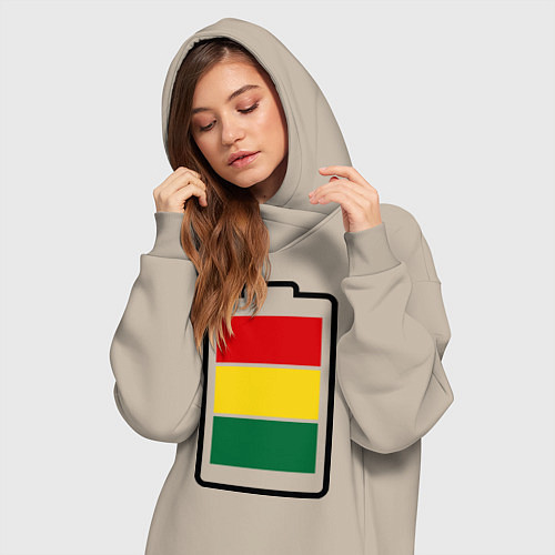 Женская толстовка-платье Happy Battary / Миндальный – фото 3