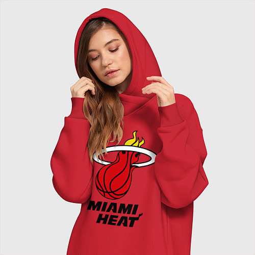 Женская толстовка-платье Miami Heat-logo / Красный – фото 3