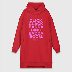 Женское худи-платье Click Clack Black Pink, цвет: красный