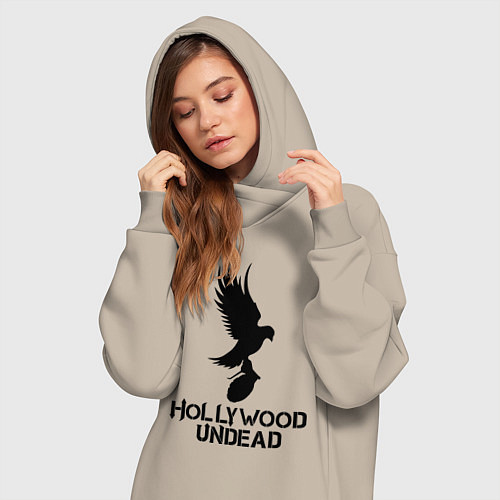 Женская толстовка-платье Hollywood Undead / Миндальный – фото 3