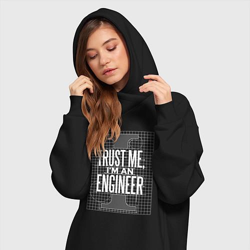 Женская толстовка-платье I'm an Engineer / Черный – фото 3