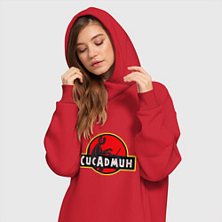 Женское худи-платье Парк Сисадмина, цвет: красный — фото 2