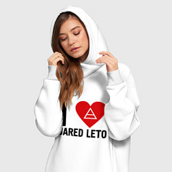 Женское худи-платье I love Jared Leto, цвет: белый — фото 2