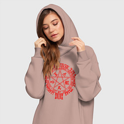 Женское худи-платье Alucard Pentagram, цвет: пыльно-розовый — фото 2