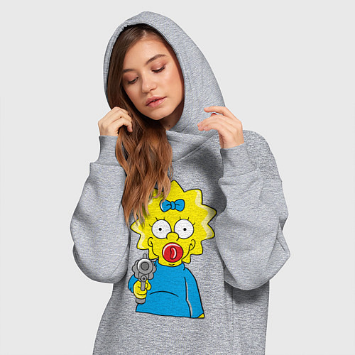 Женская толстовка-платье Мэгги с револьвером / Меланж – фото 3